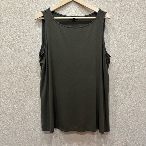 Eileen Fisher Tops - Eileen Fisher Crewneck Jersey Tank Size XL in Olive Green